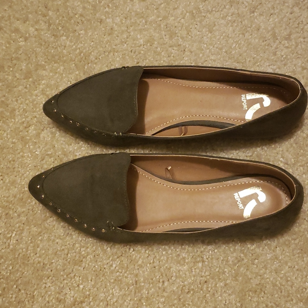 Military Green Pointy Loafers